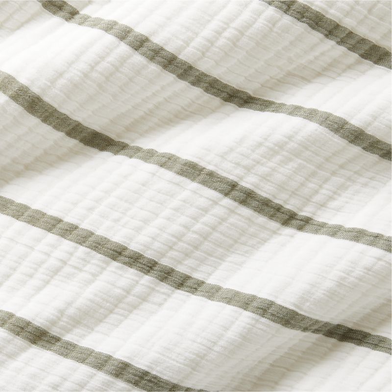 Selene Organic Cotton Gauze White Stripe Full/Queen Duvet Cover - image 2 of 3