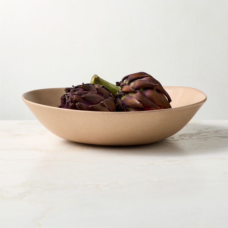 Viewing product image Selene Tan Stoneware Serving Bowl - image 1 of 3
