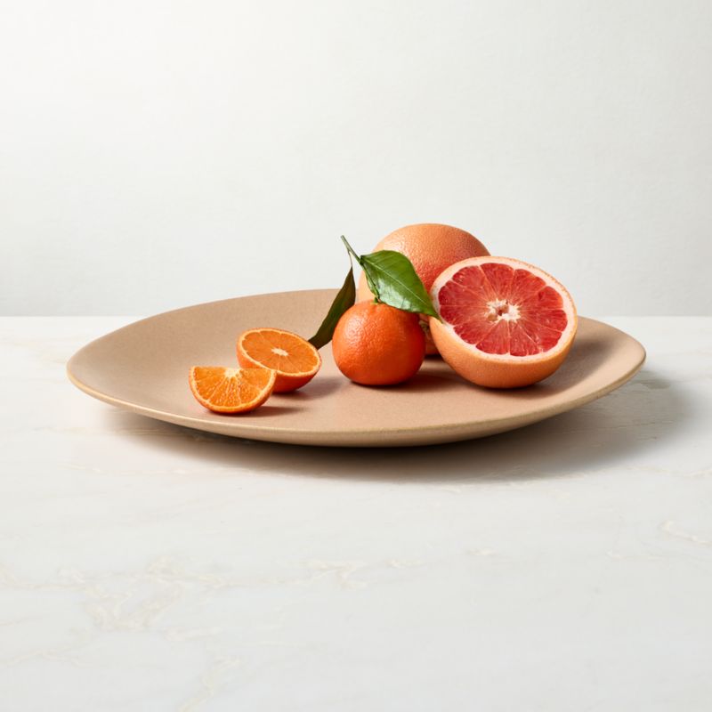 Viewing product image Selene Tan Stoneware Serving Platter - image 1 of 3