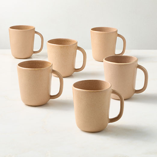 Selene Tan Stoneware Mugs Set of 6