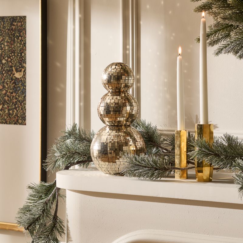 Selina Mirrored Holiday Snowman 12.25" - image 1 of 3