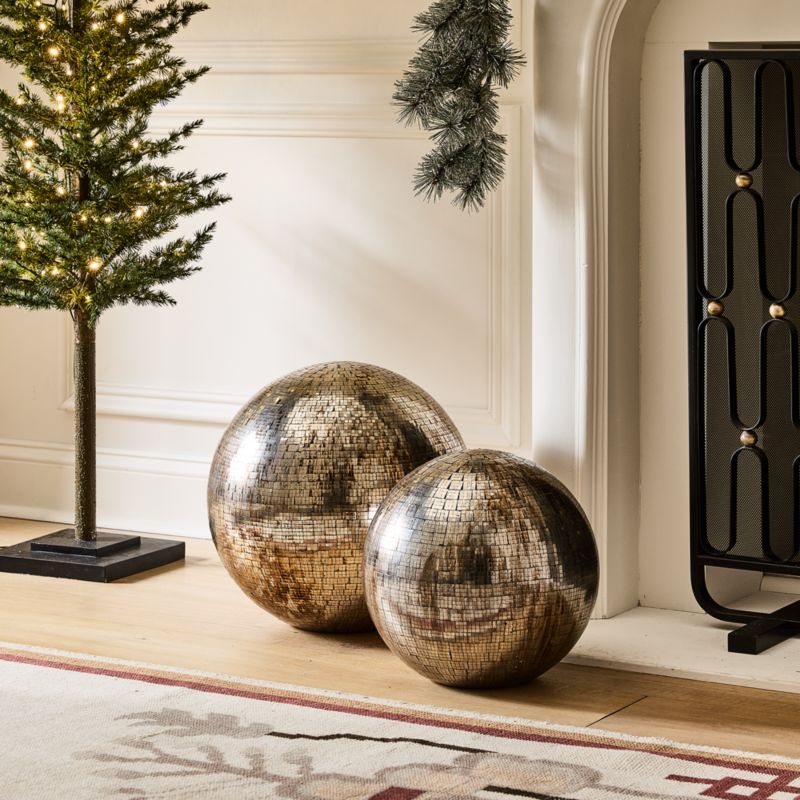 Selina Glass Mosaic Holiday Decorative Orb Set of 2 - image 1 of 5