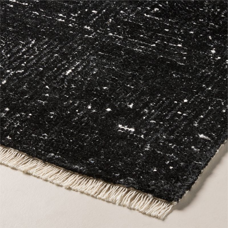 Selo Hand-Knotted Black and White Viscose Area Rug 8'x10' - image 1 of 4