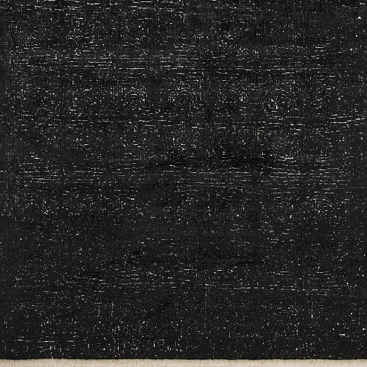Selo Hand-Knotted Black and White Viscose Rug Swatch 12"x12"