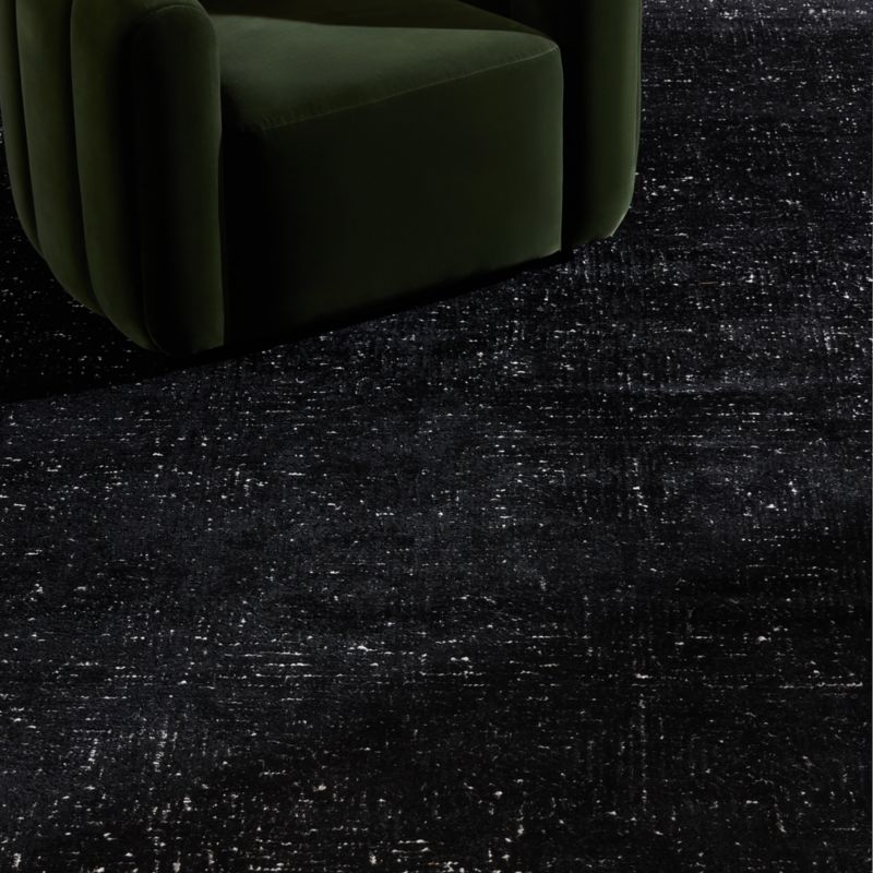 Selo Hand-Knotted Black and White Viscose Area Rug 8'x10' - image 2 of 4