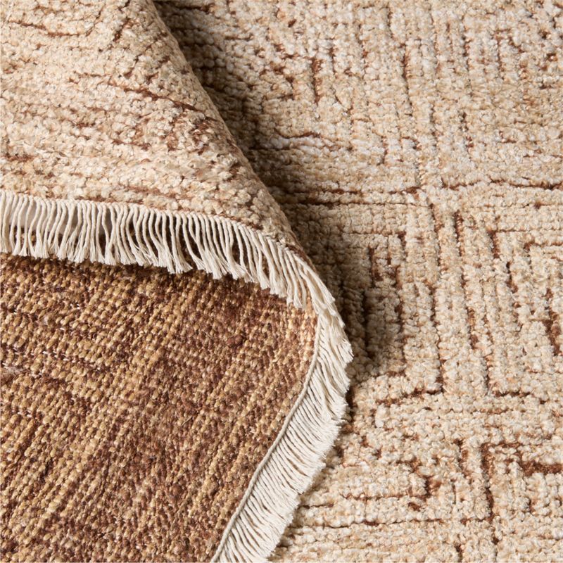 Selo Hand-Knotted Taupe and Sienna Brown Viscose Area Rug 8'x10' - image 3 of 4