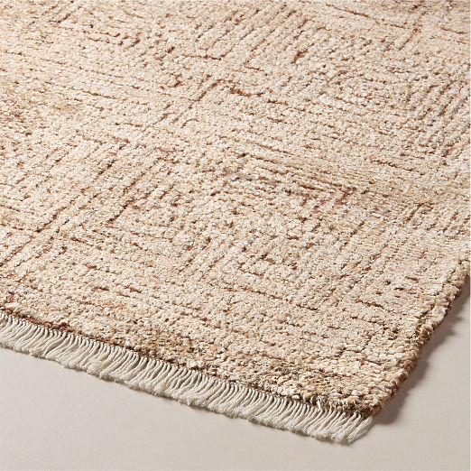 Selo Hand-Knotted Taupe and Sienna Brown Viscose Area Rug