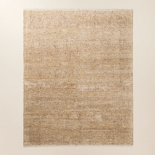 Selo Hand-Knotted Taupe and Sienna Brown Viscose Area Rug