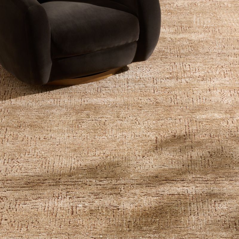 Selo Hand-Knotted Taupe and Sienna Brown Viscose Area Rug 8'x10' - image 2 of 4