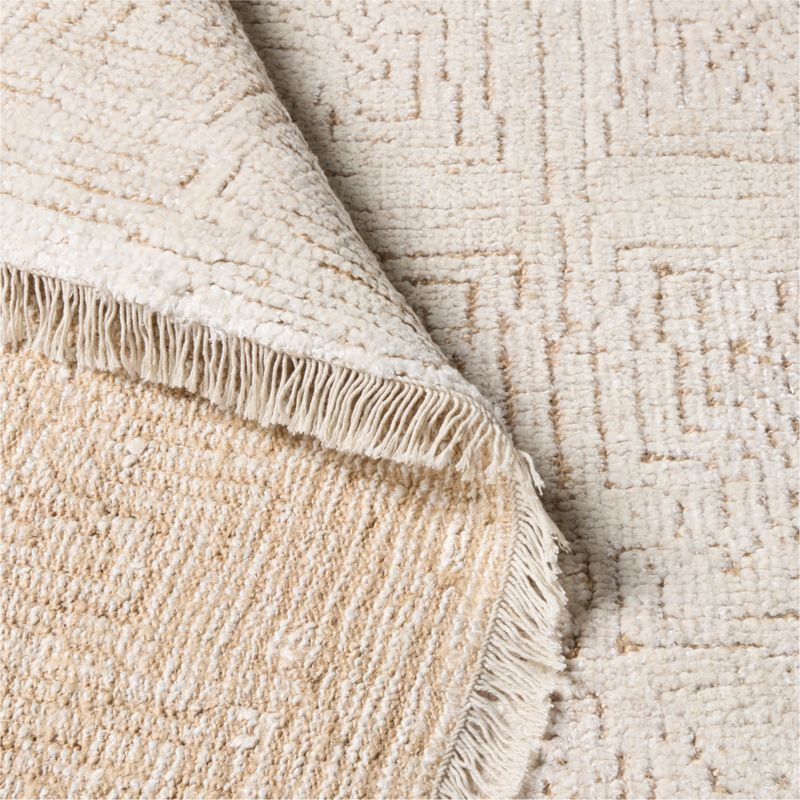 Selo Hand-Knotted Warm White with Tan Viscose Area Rug 8'x10' - image 3 of 4