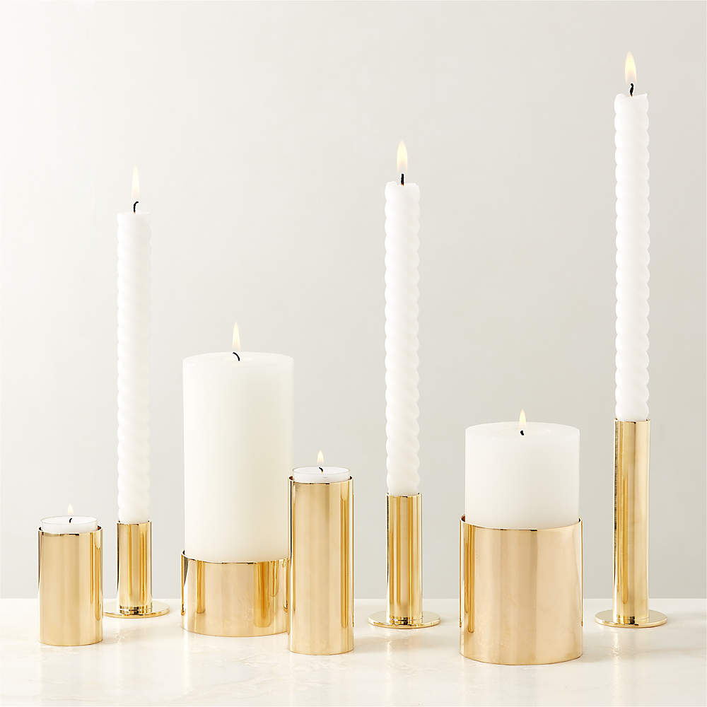 Hepburn Brass Taper Candle Holders Set of 2