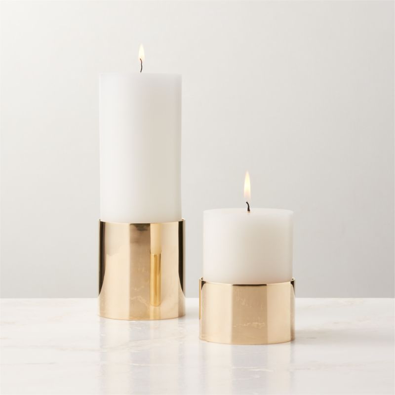 Sembel Brass Pillar Candle Holders Set of 2 - image 0 of 7