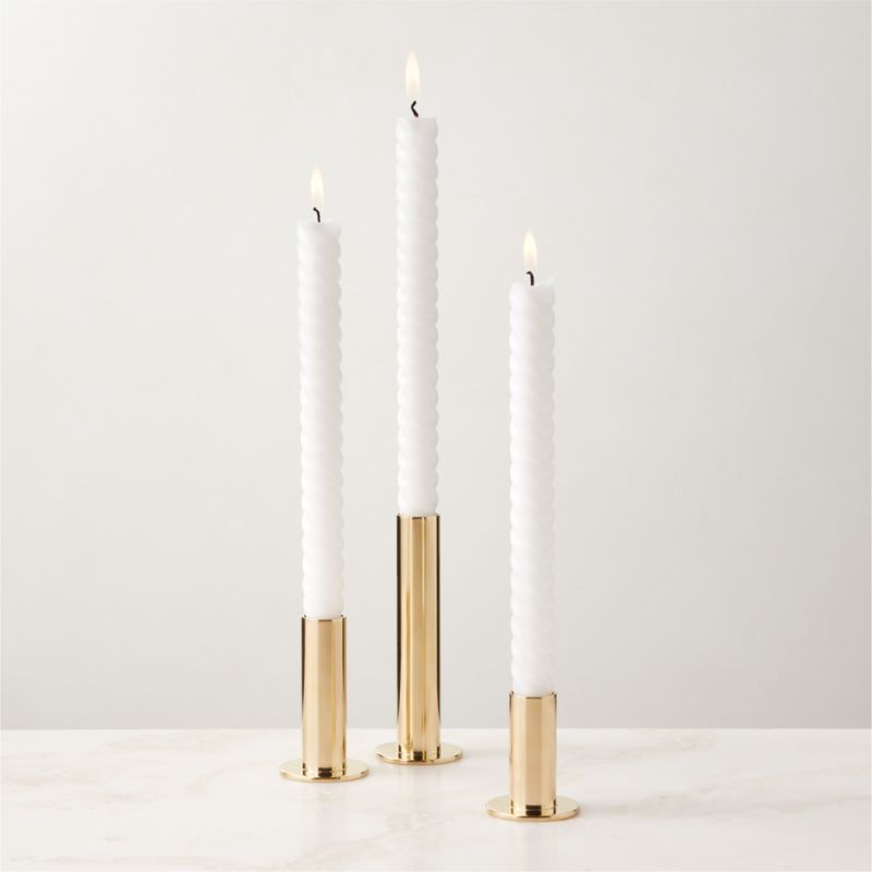 View Sembel Brass Taper Candle Holders Set of 3 details