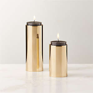 Vela Blackened Brass Modern Wall Sconce Taper Candle Holder +