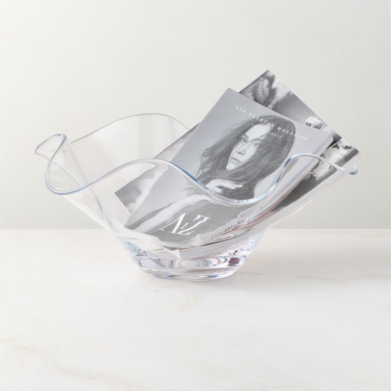 View Semele Handblown Clear Glass Decorative Bowl Small details