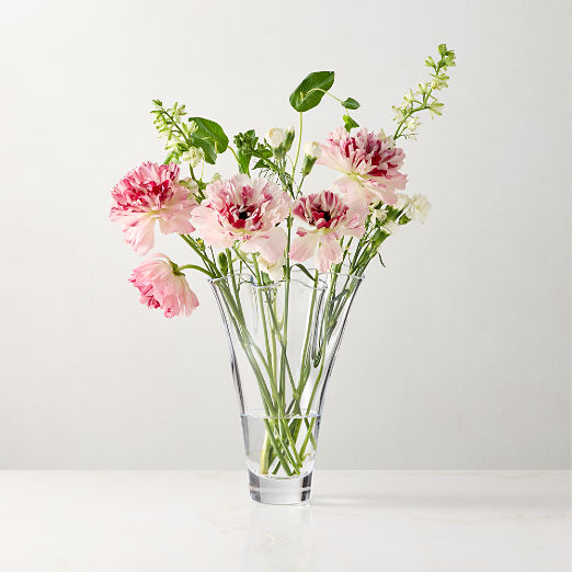 Semele Handblown Clear Glass Vase Small 10"