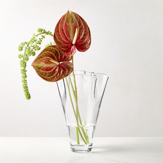 Semele Handblown Clear Glass Vase Small 10"