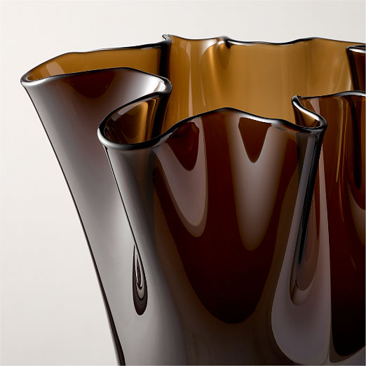 Semele Handblown Amber Glass Vase Large 13"