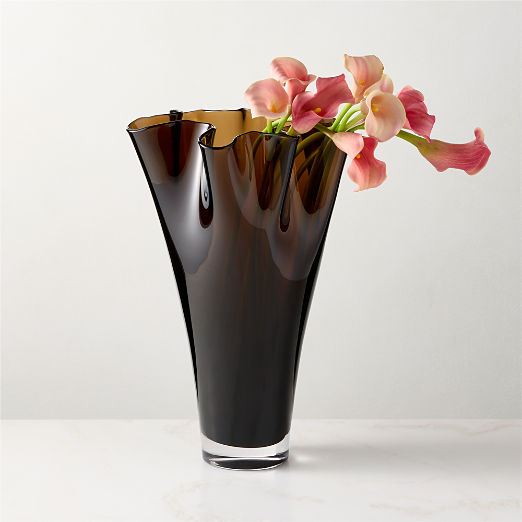 Semele Handblown Amber Glass Vase Large 13"