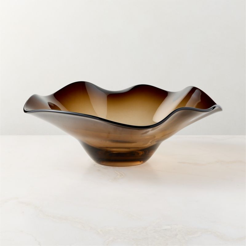 Semele Handblown Amber Glass Decorative Bowl Small - image 3 of 5