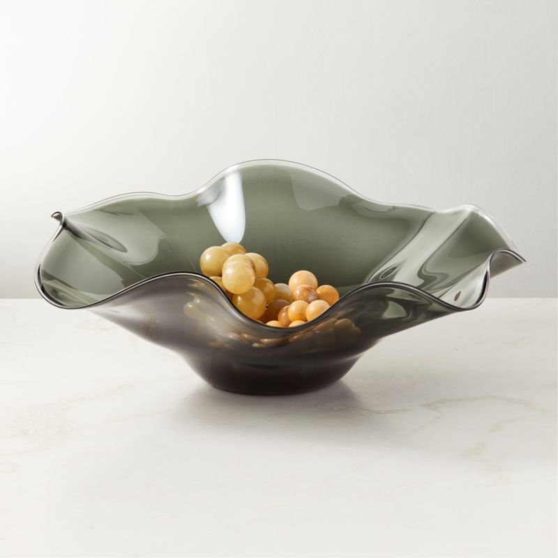 View Semele Handblown Grey Smoked Glass Decorative Bowl details
