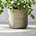 Cheva White Ceramic Indoor/Outdoor Planter with Teak Stand 18.25"x22.5"