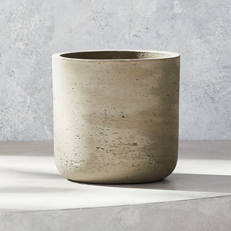 Seminyak Modern Grey Cement Outdoor Planter XXS + Reviews | CB2