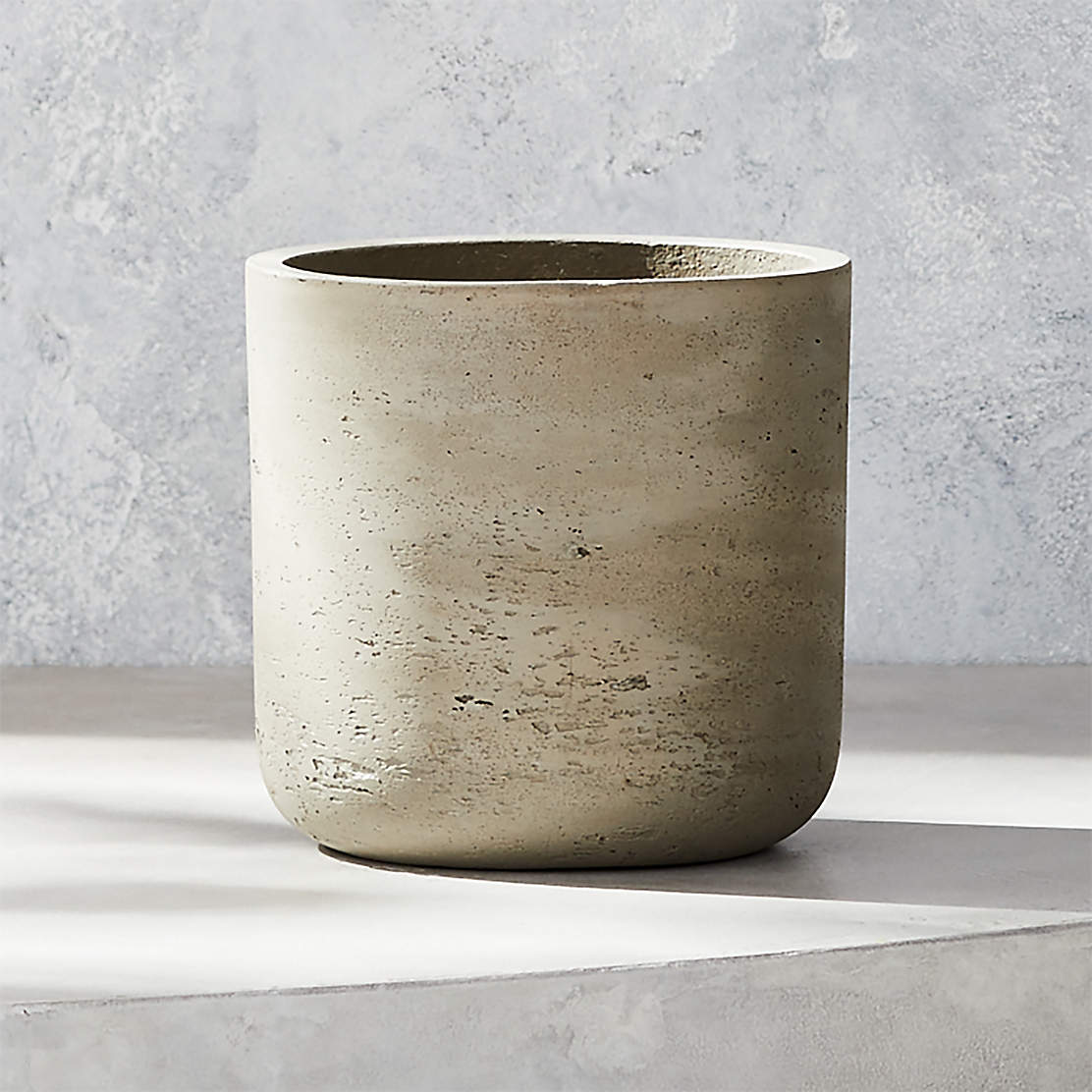 Seminyak Modern Grey Cement Outdoor Planter XS + Reviews | CB2