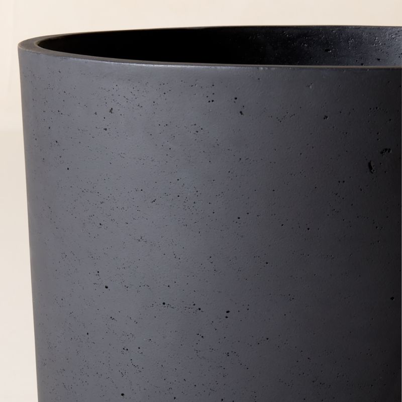Seminyak Black Cement Indoor/Outdoor Large Planter 22" - image 1 of 8