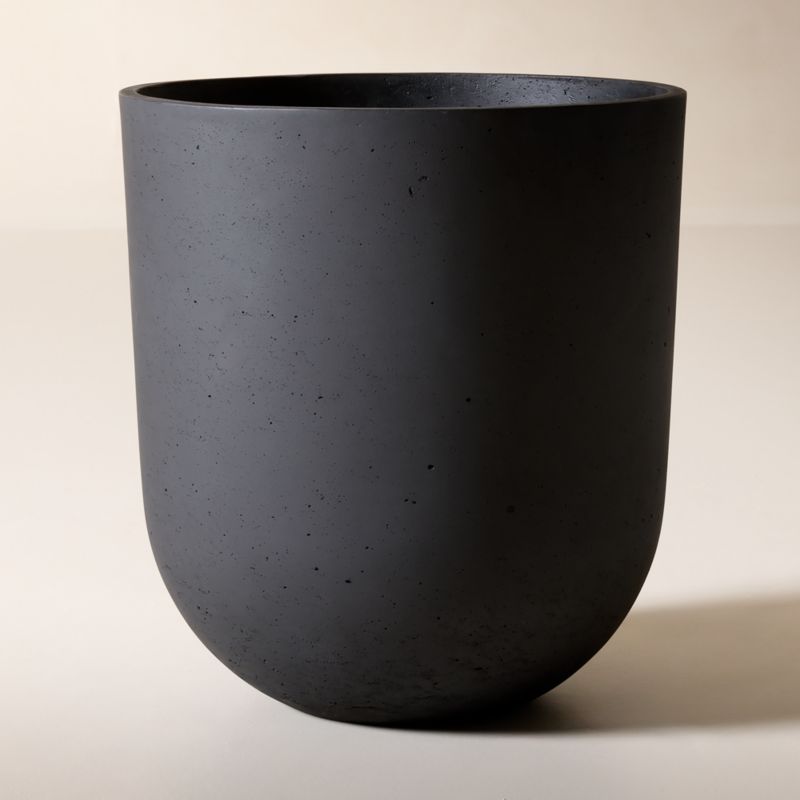 Seminyak Black Cement Indoor/Outdoor Large Planter 22" - image 2 of 8