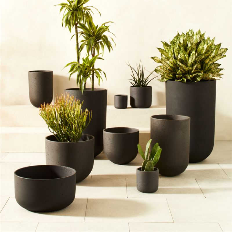 Seminyak Black Cement Indoor/Outdoor Planter Medium - image 2 of 14