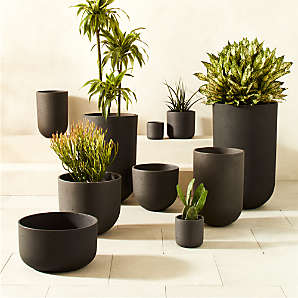 XL-Concrete Pots with Wooden Stand, Cement Pot with Stand, store Indoor Modern Planter