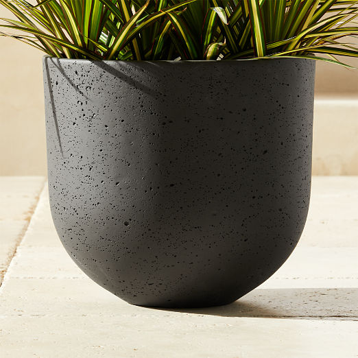 Seminyak Black Cement Indoor/Outdoor Planter Small