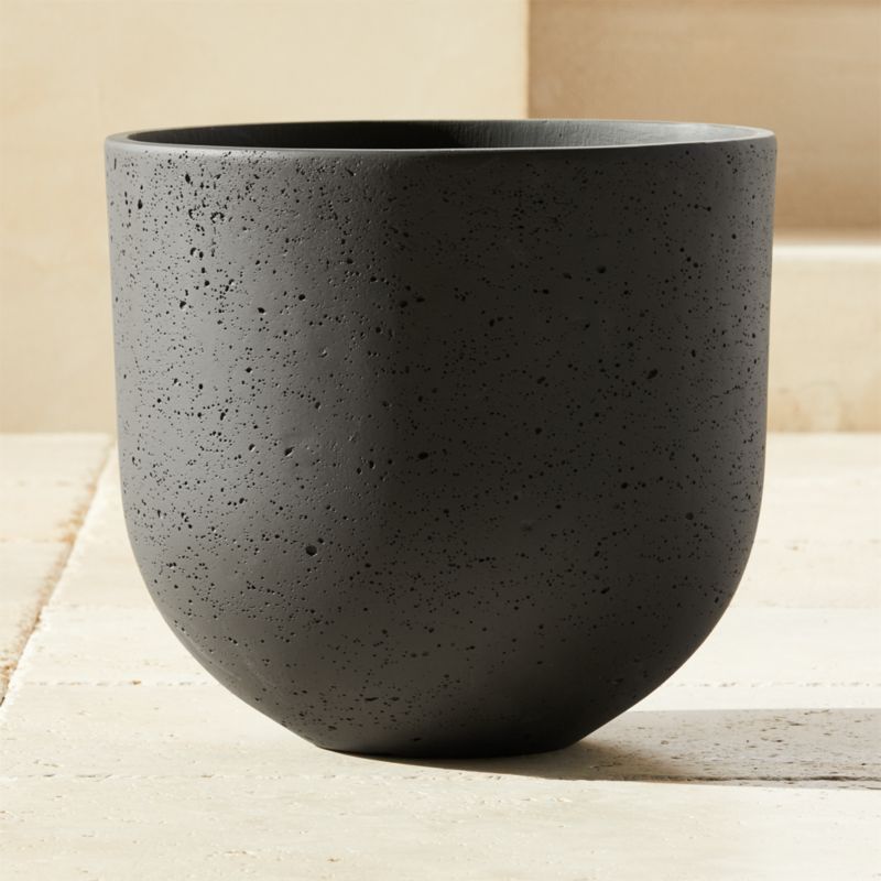 Seminyak Black Cement Indoor/Outdoor Planter Small - image 0 of 15