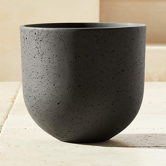 Seminyak Black Cement Indoor/Outdoor Planter Small