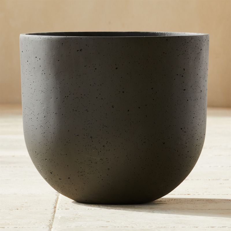 Seminyak Black Cement Indoor/Outdoor Planter Medium - image 0 of 14