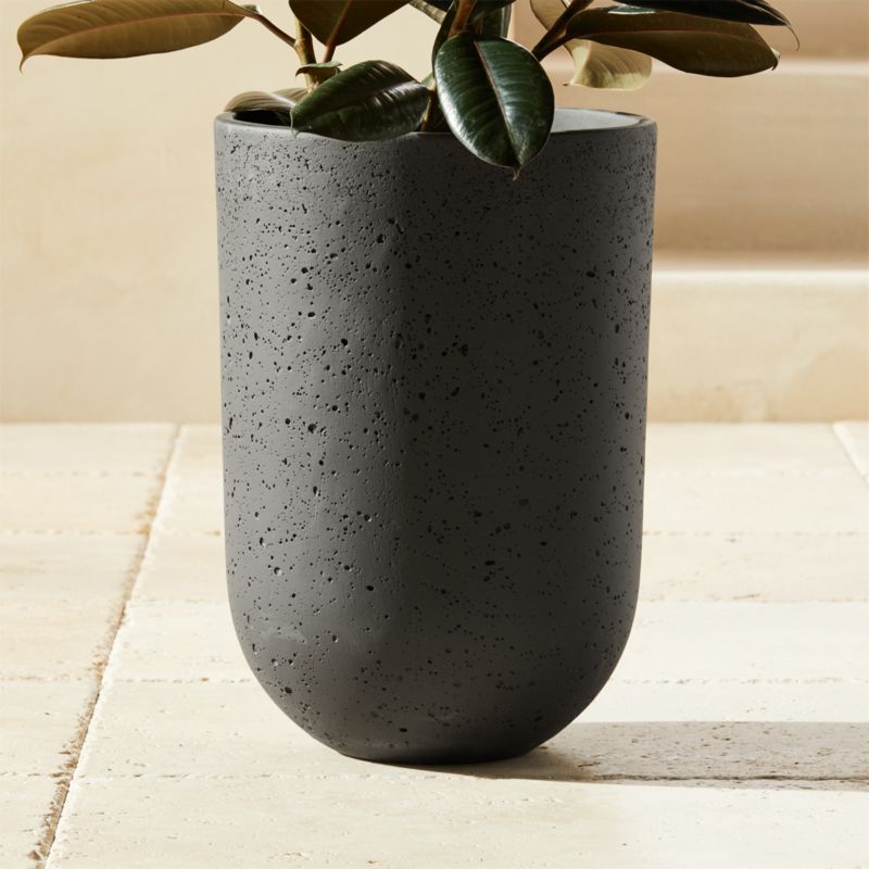 View Seminyak Black Cement Indoor/Outdoor Small Planter 15.75" details