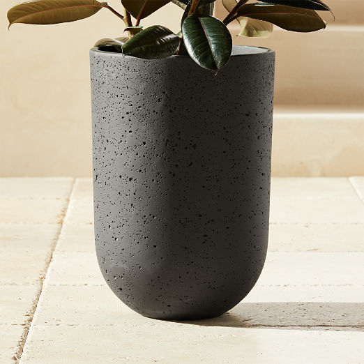 Seminyak Black Cement Indoor/Outdoor Planter Tall