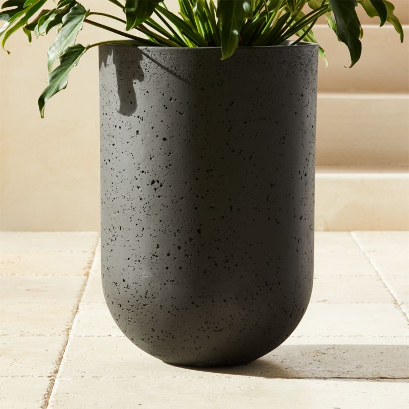 View Seminyak Black Cement Indoor/Outdoor Medium Planter 20"H details