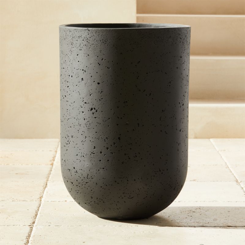 Seminyak Black Cement Indoor/Outdoor Planter Large - image 0 of 16