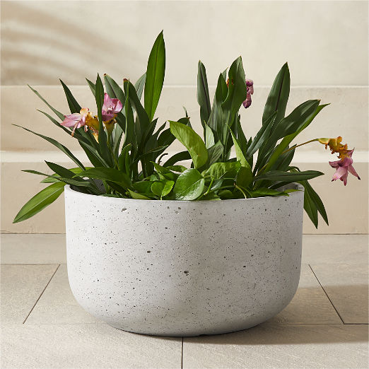 Seminyak Grey Cement Indoor/Outdoor Planter Low