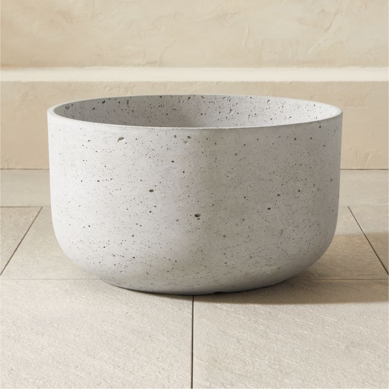 Seminyak Grey Cement Indoor/Outdoor Planter Low - image 0 of 15