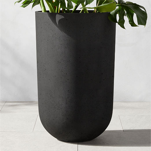 Seminyak Black Cement Indoor/Outdoor Planter Oversized