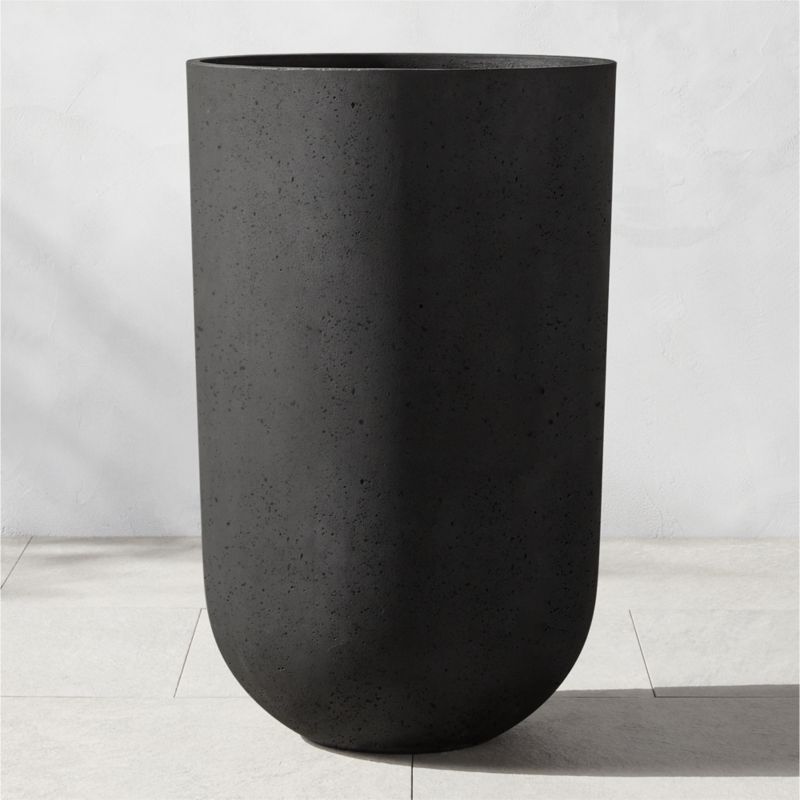 Seminyak Black Cement Indoor/Outdoor Planter Oversized - image 0 of 15