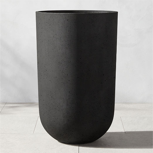 Seminyak Black Cement Indoor/Outdoor Planter Oversized