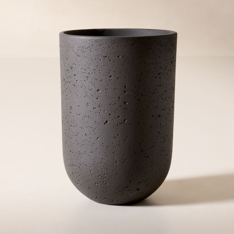 Seminyak Black Cement Indoor/Outdoor Small Planter 15.75"H - image 3 of 10