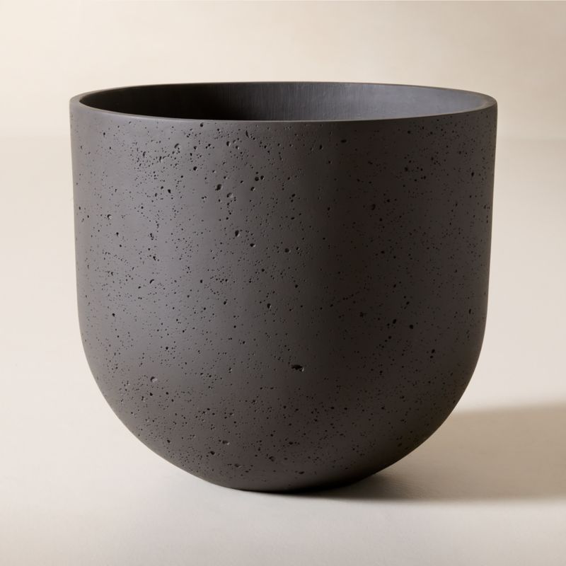Seminyak Black Cement Indoor/Outdoor Medium Planter 14.5"H - image 4 of 11