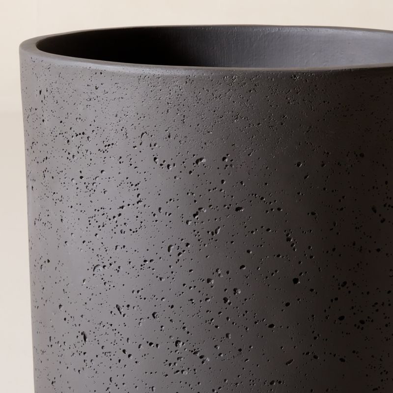 Seminyak Black Cement Indoor/Outdoor Large Planter 26.75"H Set of 2 - image 2 of 10