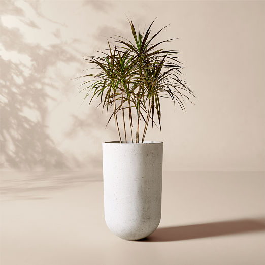 Seminyak Grey Cement Indoor/Outdoor Large Planter 26.75" Set of 2