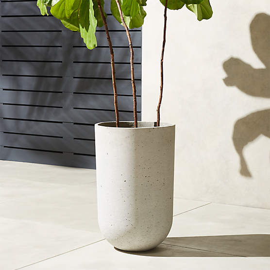 Seminyak Grey Cement Indoor/Outdoor Large Planter 26.75"